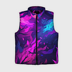 Женский жилет Фиолетовые яркие лепестки, цвет: 3D-черный