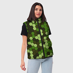 Женский жилет Камуфляж гексагон лесной, цвет: 3D-черный — фото 2