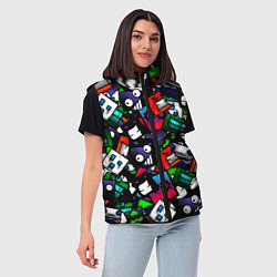 Женский жилет Geometry dash alllogo, цвет: 3D-светло-серый — фото 2