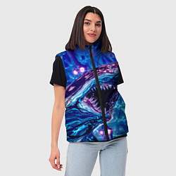 Женский жилет Фиолетовая акула, цвет: 3D-черный — фото 2