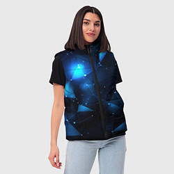 Женский жилет Синяя геометрическая абстракция, цвет: 3D-красный — фото 2