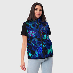 Женский жилет Рождественские паттерны узоры, цвет: 3D-черный — фото 2