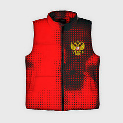 Женский жилет Россия герб спорт краски, цвет: 3D-черный