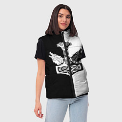 Женский жилет Волки и молот Тора, цвет: 3D-светло-серый — фото 2