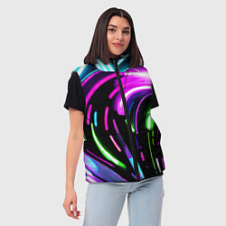 Женский жилет Неоновая экспрессивная абстракция, цвет: 3D-светло-серый — фото 2