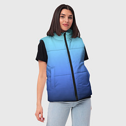 Женский жилет Голубой и черно-синий градиент, цвет: 3D-светло-серый — фото 2
