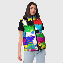 Женский жилет Абстракция - пэчворк, цвет: 3D-красный — фото 2