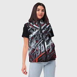 Женский жилет Агрессивный металл красный, цвет: 3D-красный — фото 2