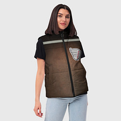 Женский жилет Куртка Турбо из Слово пацана с кленовым листом, цвет: 3D-красный — фото 2