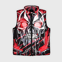 Женский жилет Красный адский череп, цвет: 3D-черный