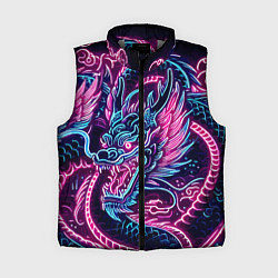 Женский жилет Neon Japanese dragon - irezumi