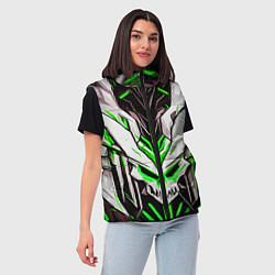 Женский жилет Зелёный адский череп, цвет: 3D-черный — фото 2