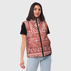 Женский жилет Красный славянский орнамент, цвет: 3D-красный — фото 2