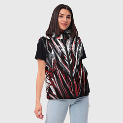 Женский жилет Острый металл красный, цвет: 3D-черный — фото 2