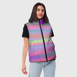 Женский жилет Голографические неоновые полосы, цвет: 3D-красный — фото 2