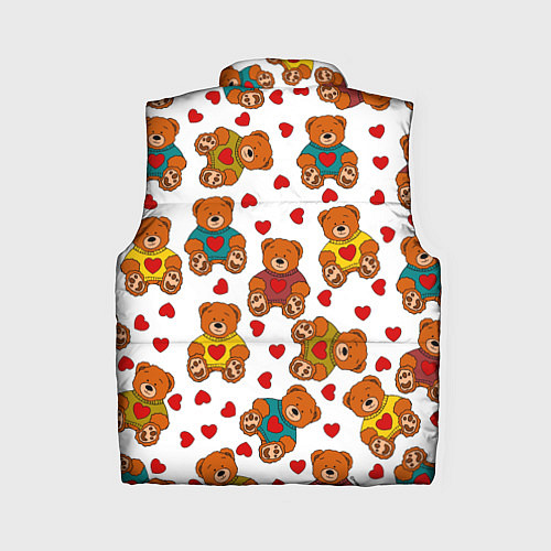 Женский жилет Мишки игрушки в свитерах и сердечки / 3D-Красный – фото 2