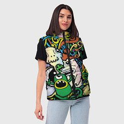 Женский жилет Сумасшедшие монстры, цвет: 3D-красный — фото 2