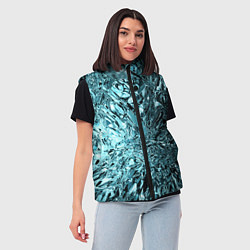 Женский жилет Эффект жидкого стекла бирюзовый, цвет: 3D-черный — фото 2