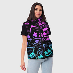Женский жилет Marshmello neon pattern, цвет: 3D-черный — фото 2