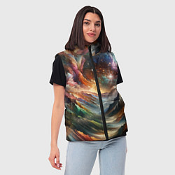 Женский жилет Горы и блеск, цвет: 3D-черный — фото 2