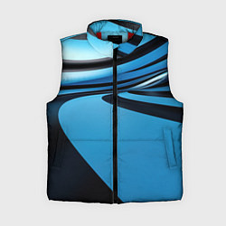 Женский жилет Черная и синяя абстракция в виде волн