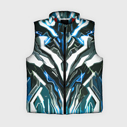 Женский жилет Неоновая кибер броня синяя, цвет: 3D-красный