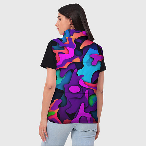 Женский жилет Яркий неоновый камуфляж / 3D-Светло-серый – фото 4