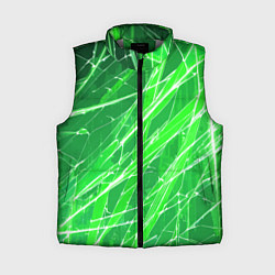 Женский жилет Белые линии на зелёном фоне