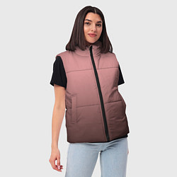 Женский жилет Пыльно-розовый градиент, цвет: 3D-черный — фото 2