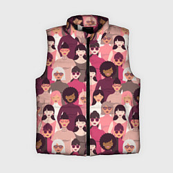 Женский жилет Гламурные девушки, цвет: 3D-черный