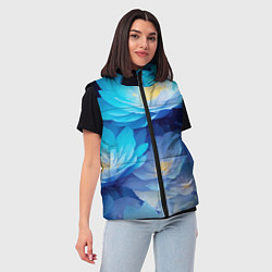 Женский жилет Волшебные цветы блестящие, цвет: 3D-светло-серый — фото 2