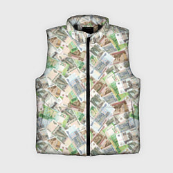 Женский жилет Российские денежные купюры, цвет: 3D-черный