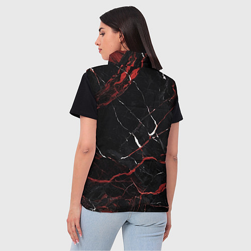 Женский жилет Черно-красный мрамор / 3D-Светло-серый – фото 4