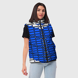 Женский жилет Сине-белая техно броня, цвет: 3D-черный — фото 2