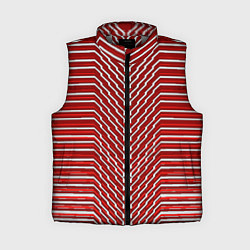 Женский жилет Белые линии на красном фоне