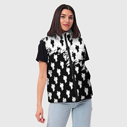 Женский жилет Billie Eilish pattern black, цвет: 3D-красный — фото 2
