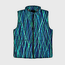 Женский жилет Тёмно-синий абстрактный неоновые линии