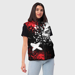 Женский жилет Хонда на фоне граффити и брызг красок, цвет: 3D-красный — фото 2