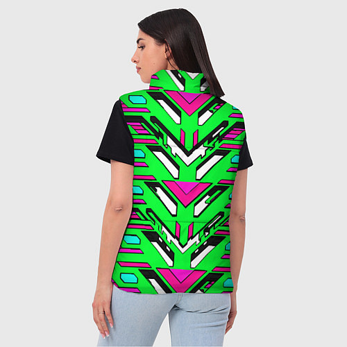 Женский жилет Техно броня розово-зелёная / 3D-Светло-серый – фото 4