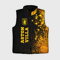 Женский жилет Aston Villa - gold gradient по-вертикали, цвет: 3D-черный