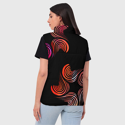 Женский жилет Чёрные звёзды и завихрения / 3D-Светло-серый – фото 4