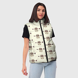 Женский жилет Узор из пробитого стрелой черепа, цвет: 3D-черный — фото 2