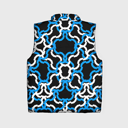 Женский жилет Сине-белые полосы на чёрном фоне / 3D-Красный – фото 2