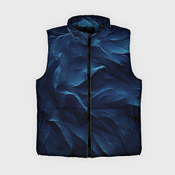 Женский жилет Синие глубокие абстрактные волны, цвет: 3D-черный