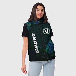 Женский жилет Changan sport glitch blue, цвет: 3D-черный — фото 2