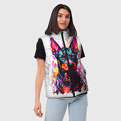 Женский жилет Доберман маркерами, цвет: 3D-красный — фото 2