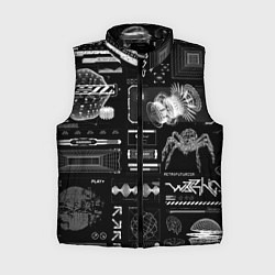 Женский жилет Паттерн киберинтерфейса, цвет: 3D-черный