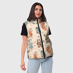 Женский жилет Животные с инструментами, цвет: 3D-красный — фото 2