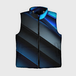 Женский жилет Темная синяя стильная абстракция на черном фоне