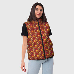 Женский жилет Паттерн СССР звезды, цвет: 3D-черный — фото 2